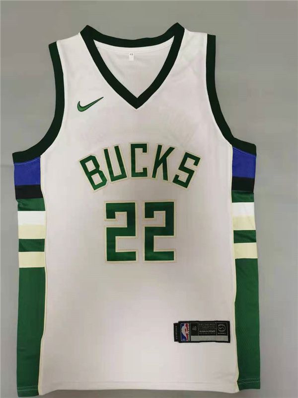 Men Milwaukee Bucks 22 Middleton White 2021 Nike Game NBA Jersey